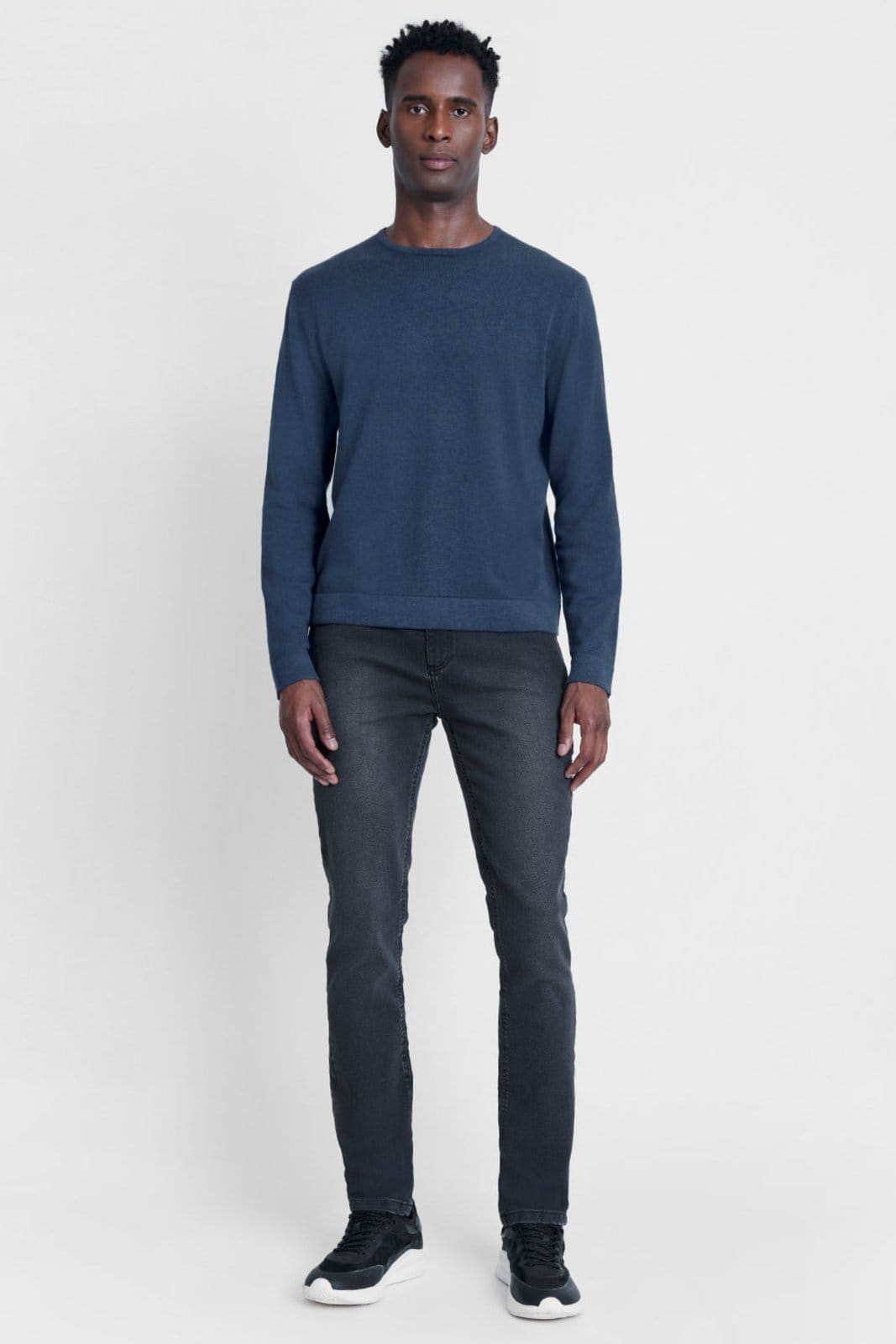 Vista 2 Tricot Aramis Manga Longa Gola Careca Indigo Aramis azul