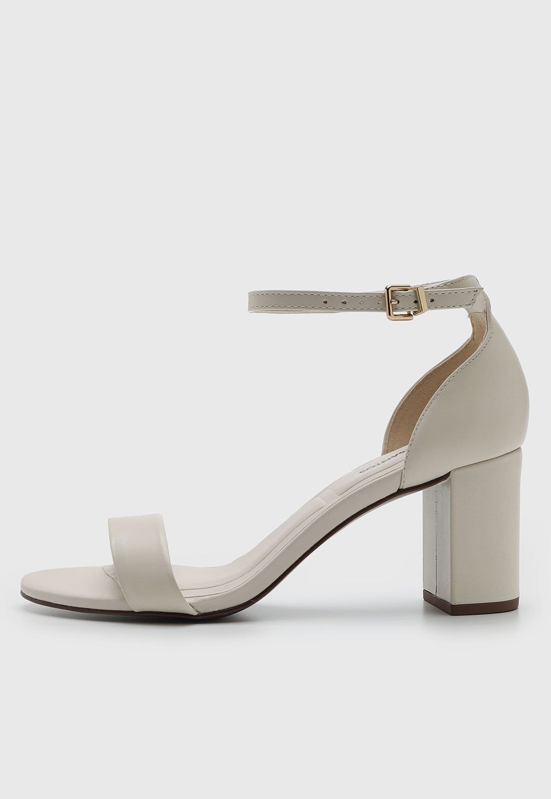 Sandália Feminina Loucos e Santos Salto Bloco Off-White