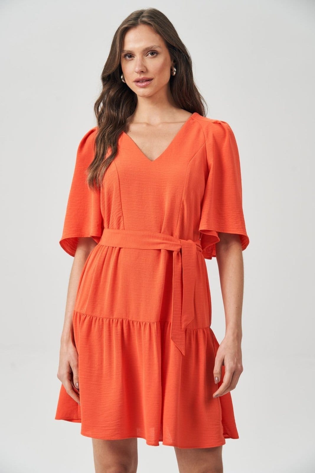 Vista 2 Vestido Curto com Faixa Feminino Acostamento ACOSTAMENTO MASCULINO laranja
