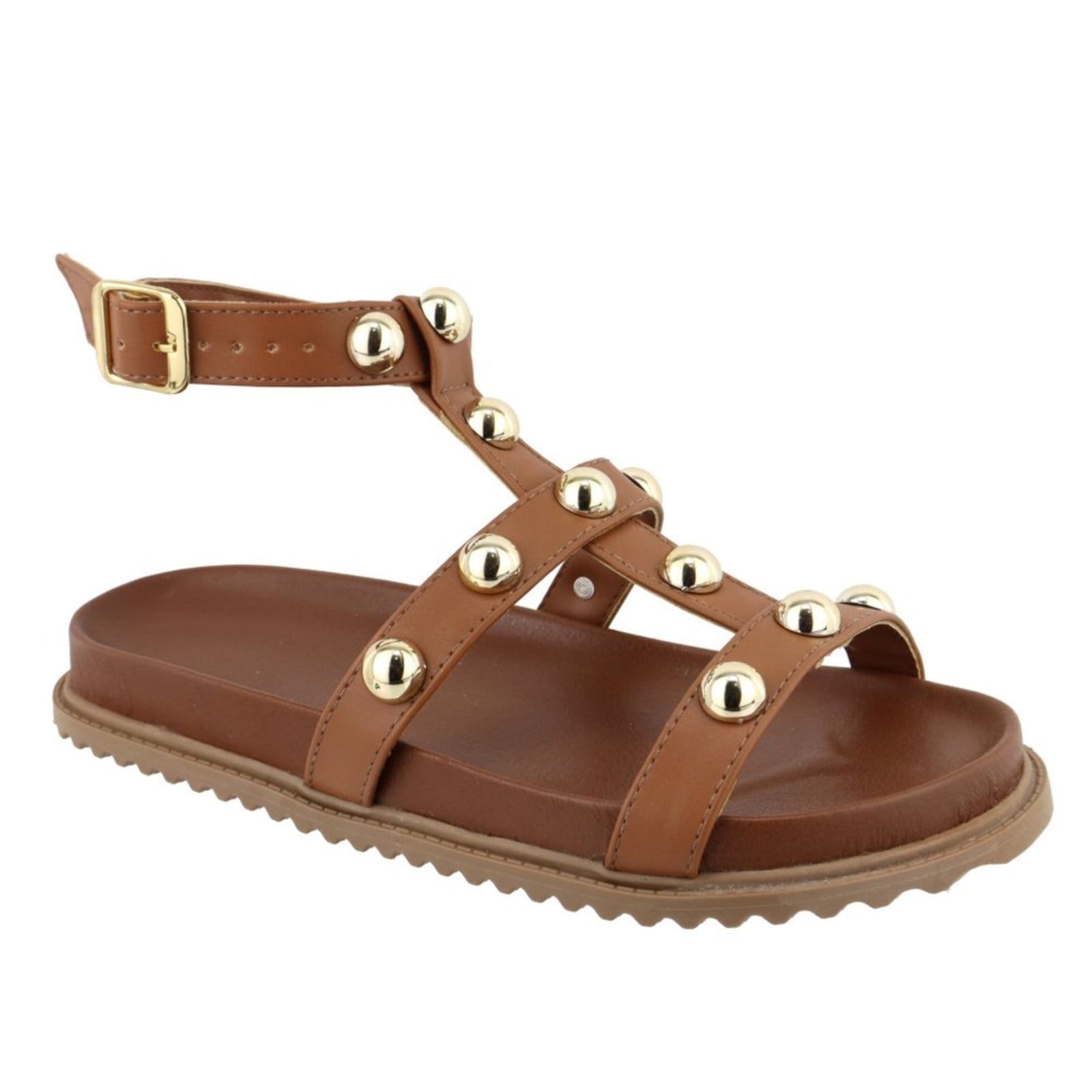 Sandalia Papete Rasteira Feminina Bolinhas