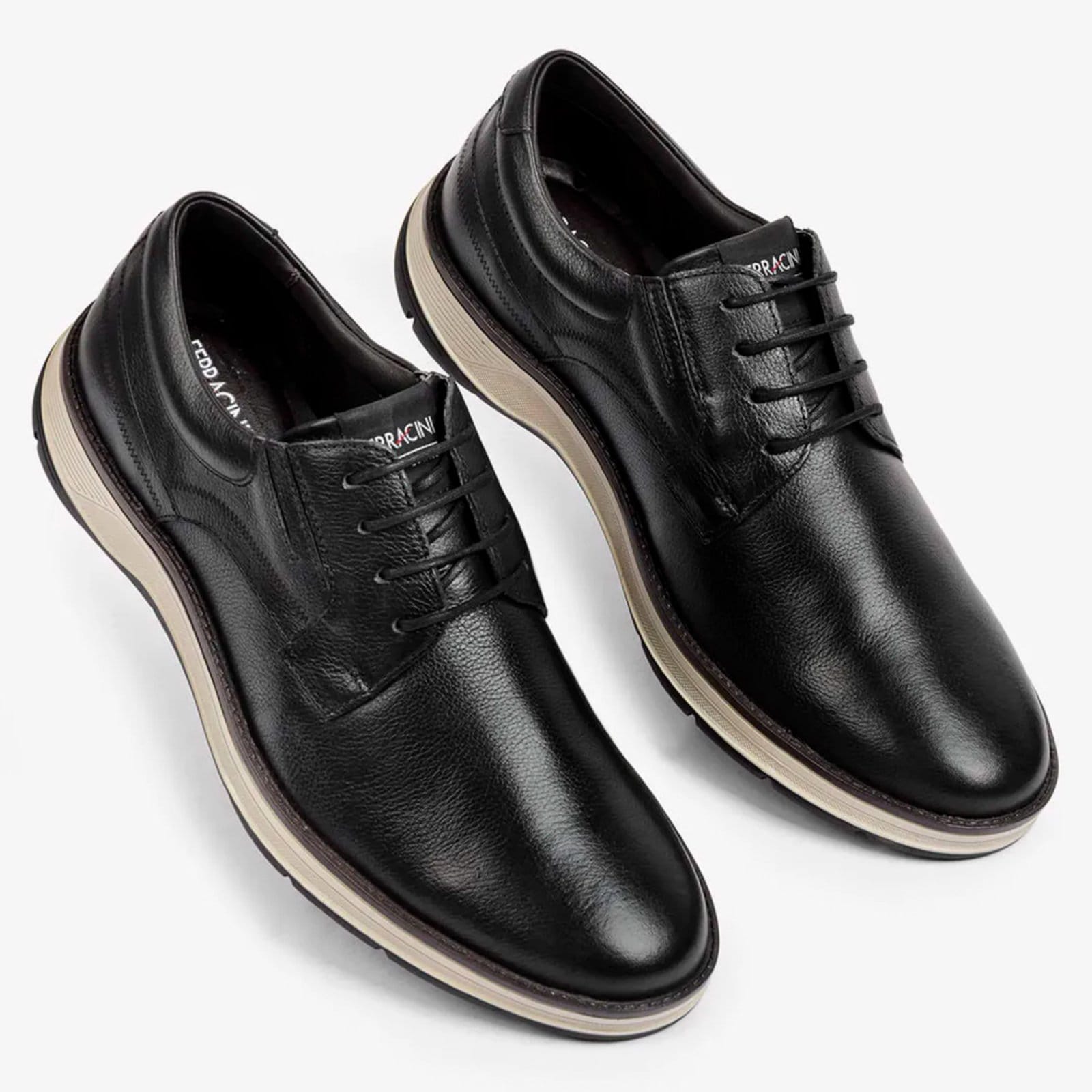 Vista 2 Sapato de Couro Ferracini Fluence 5540-559G Masculino FERRACINI preto