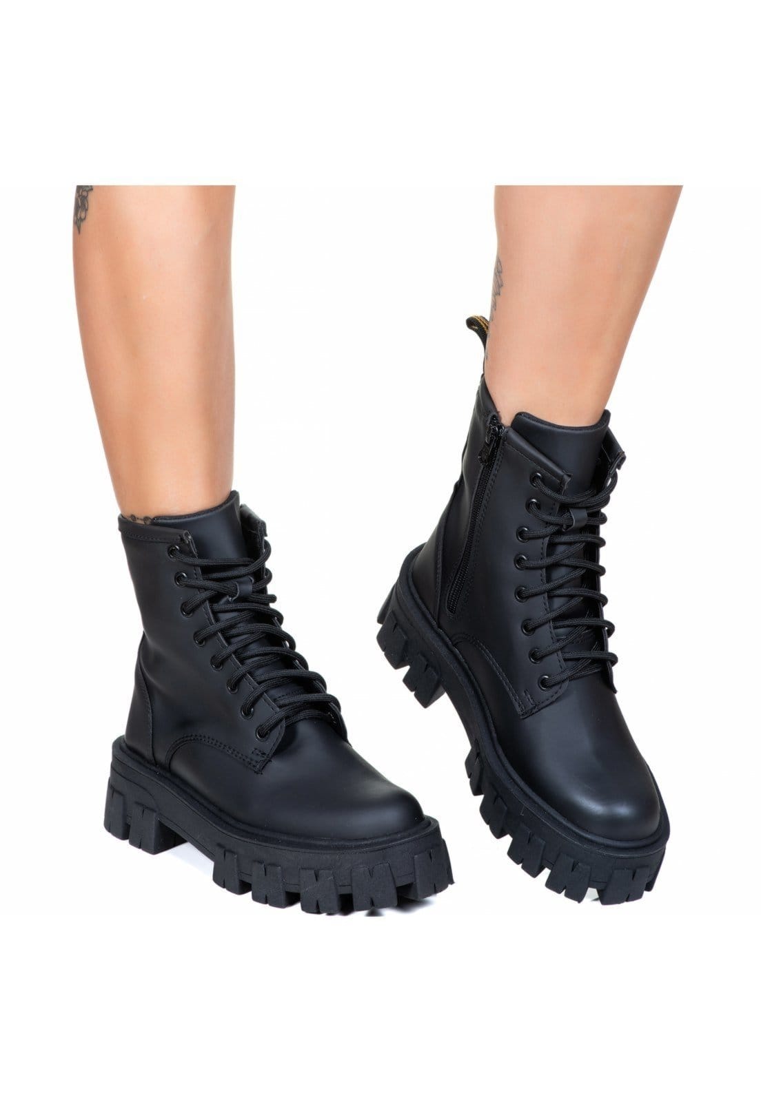 Vista 2 Coturno Tratorado Estilo Veggie Fosco ESTILO VEGGIE SHOES preto