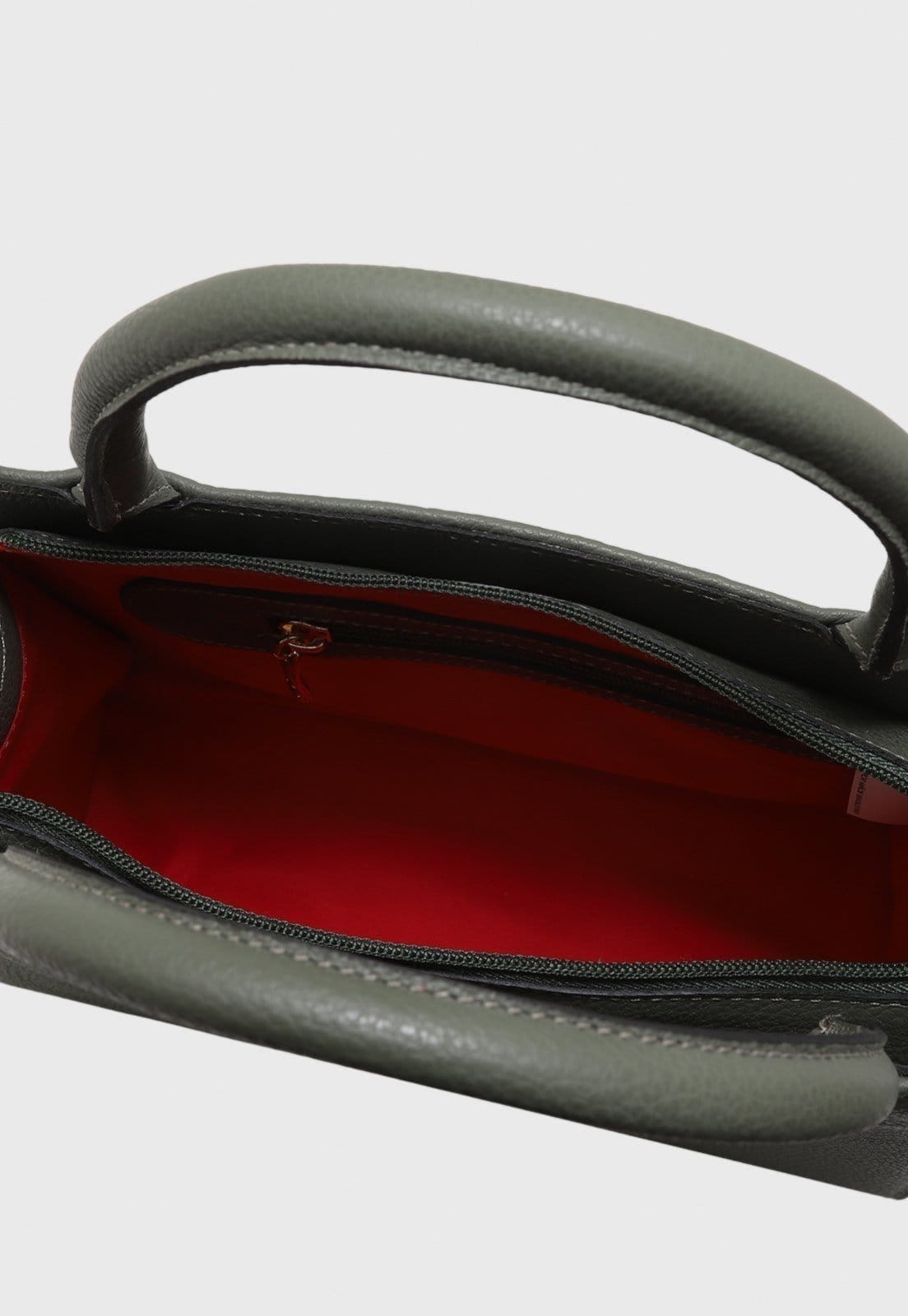 Vista 2 Bolsa Transversal Couro Mariart Maia Army Mariart verde militar