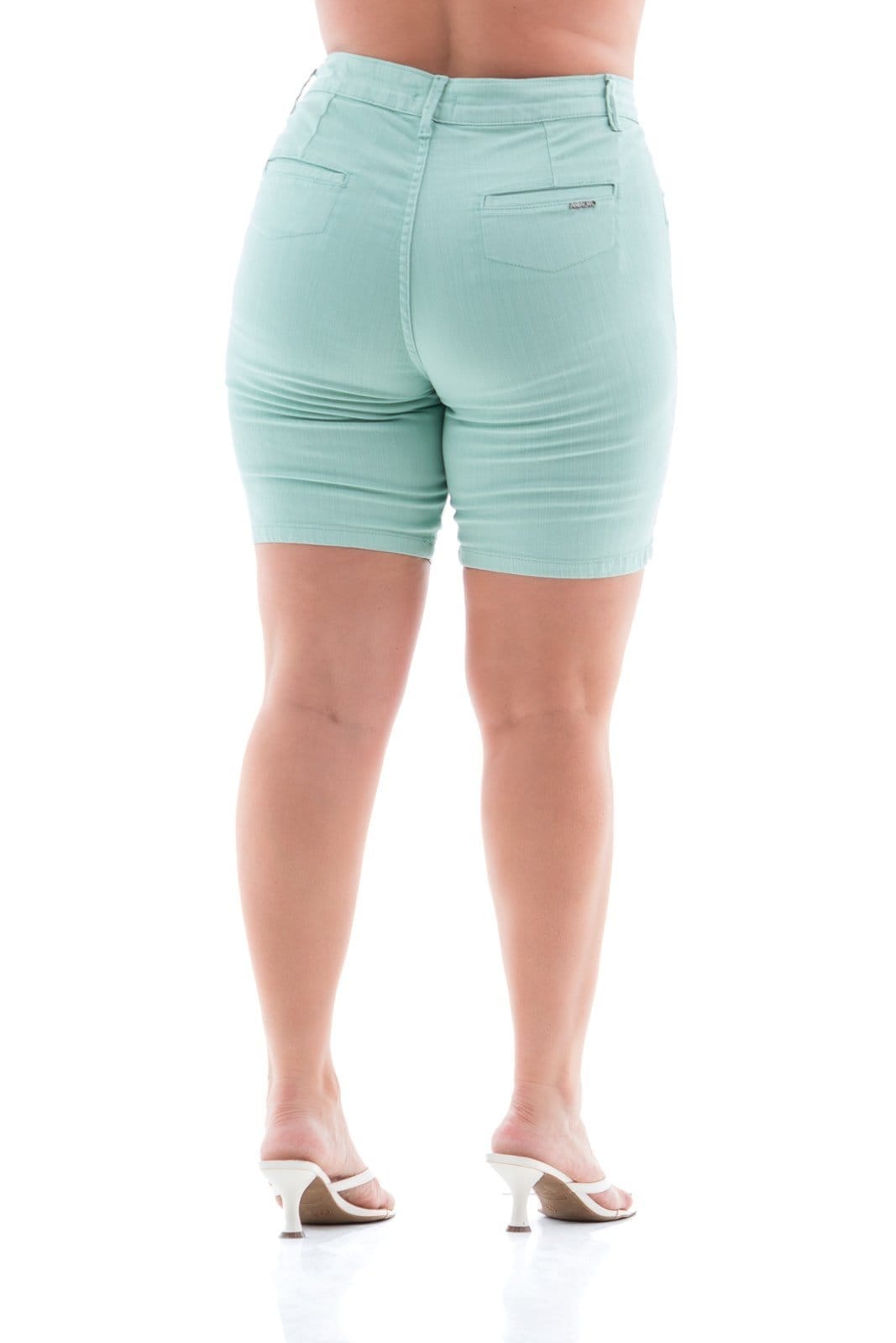 Vista 2 Bermuda Meia Coxa Jeans Feminina Arauto ARAUTO JEANS verde