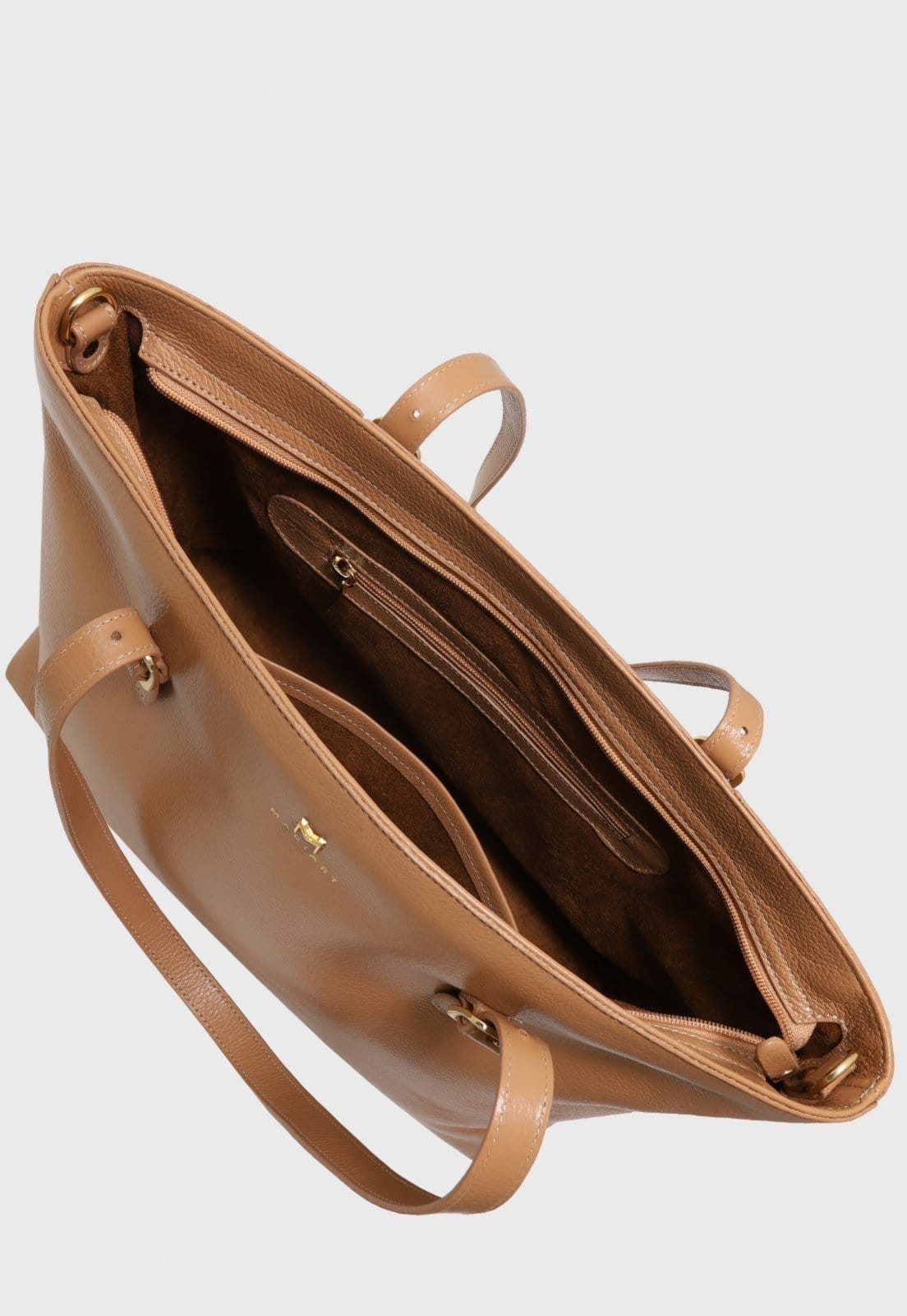 Vista 2 Bolsa Transversal Couro Mariart Cedro Macadâmia Mariart caramelo