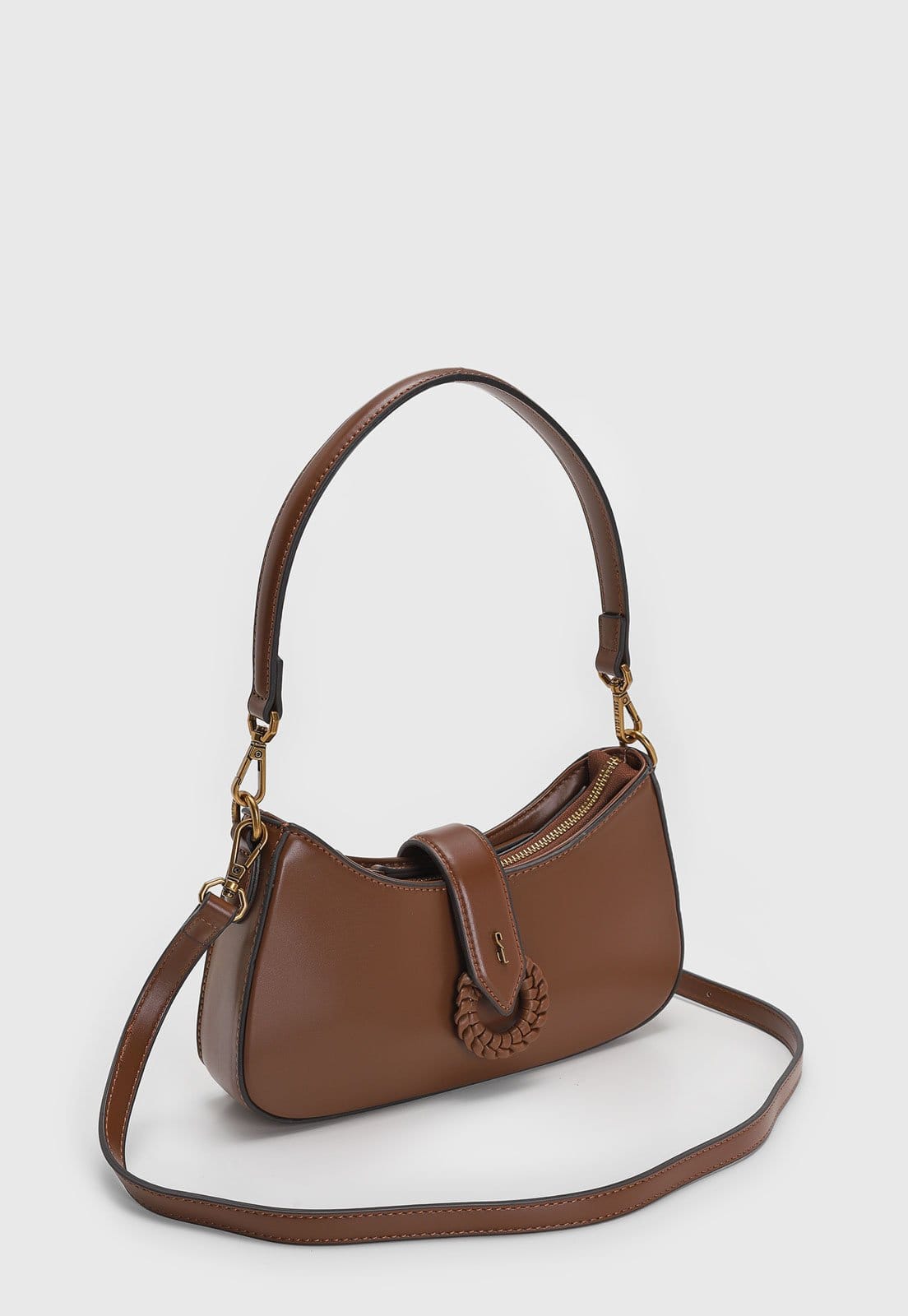 Vista 2 Bolsa Feminina Santa Lolla Detalhe Trançado Santa Lolla caramelo