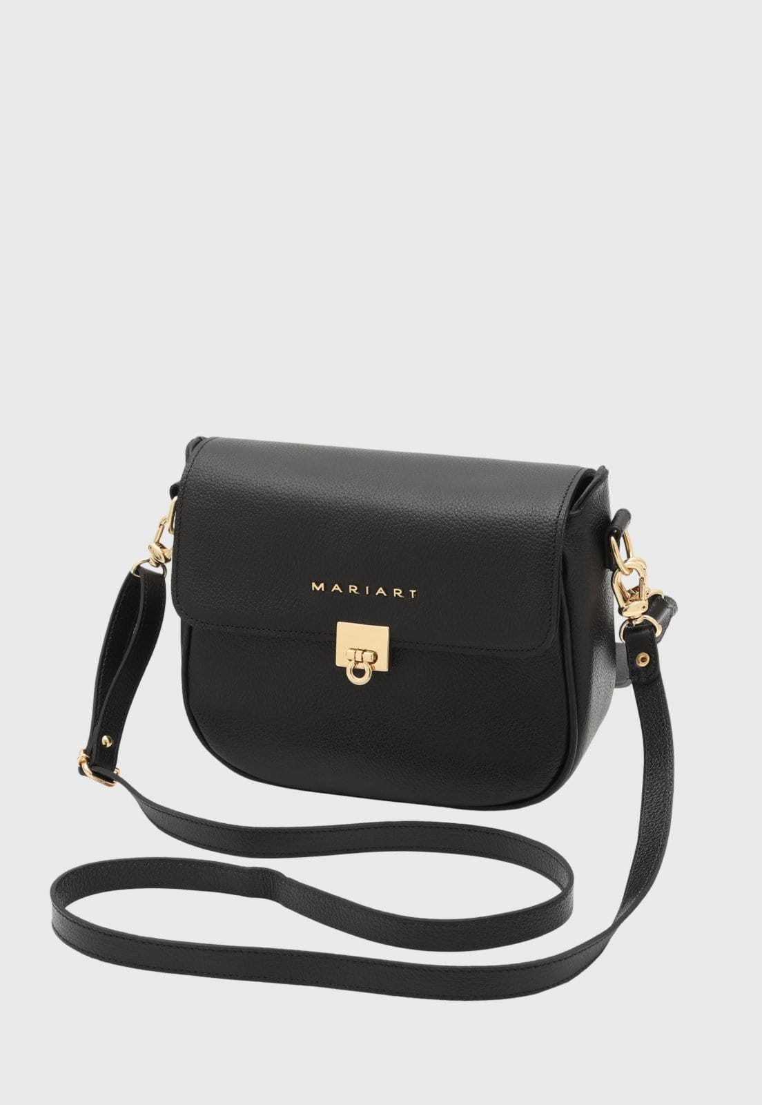 Bolsa de Couro Transversal Mariart Turmalina Preta