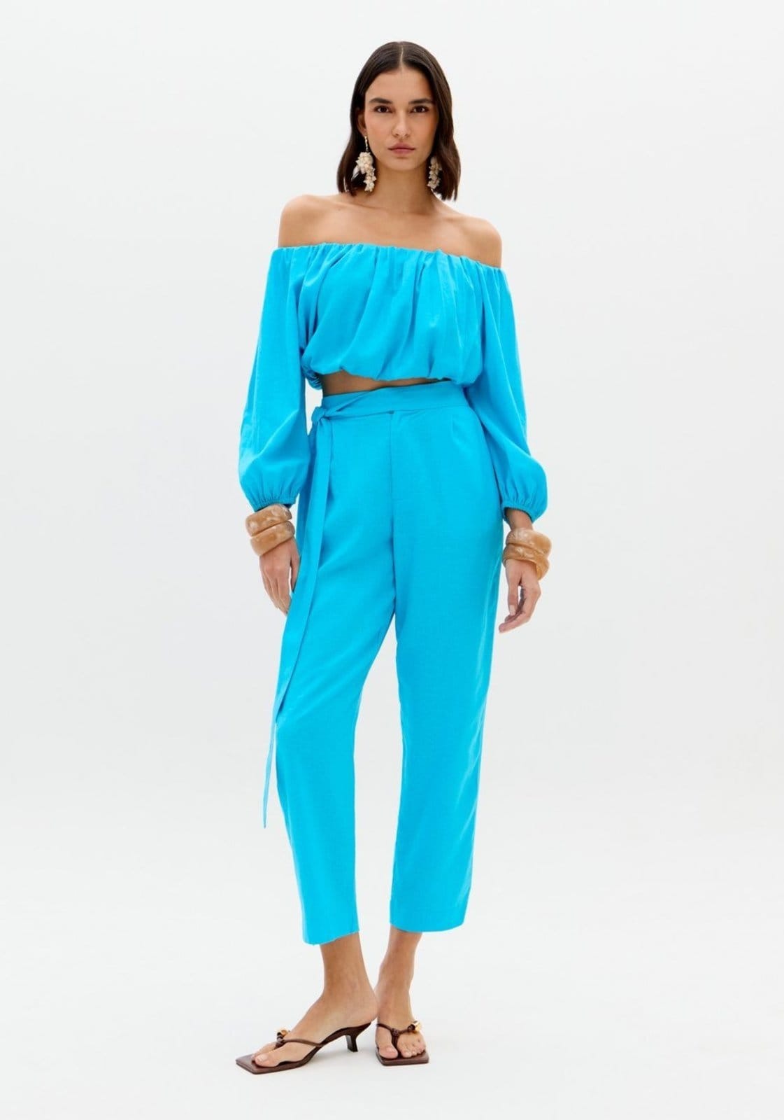 Calça Carrot Amarração Com Linho