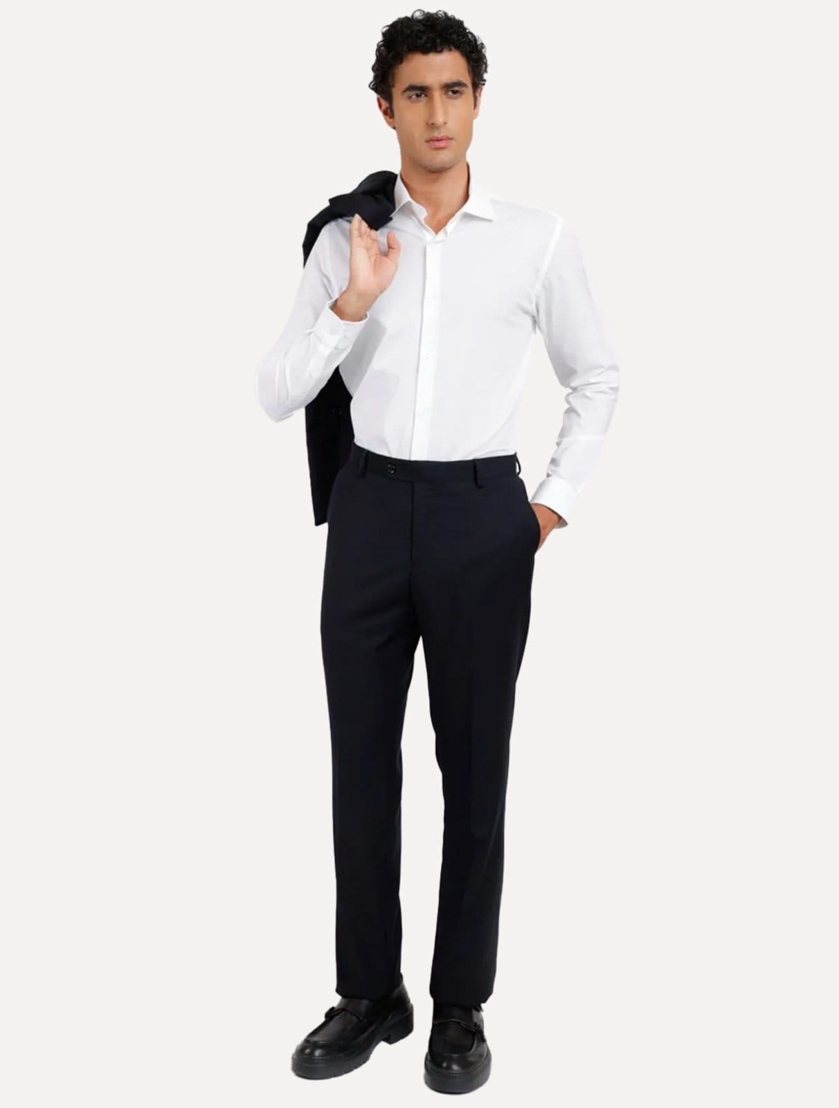 Vista 2 Camisa Aramis Masculina Regular Tricoline Liso Stretch Branca Aramis branco