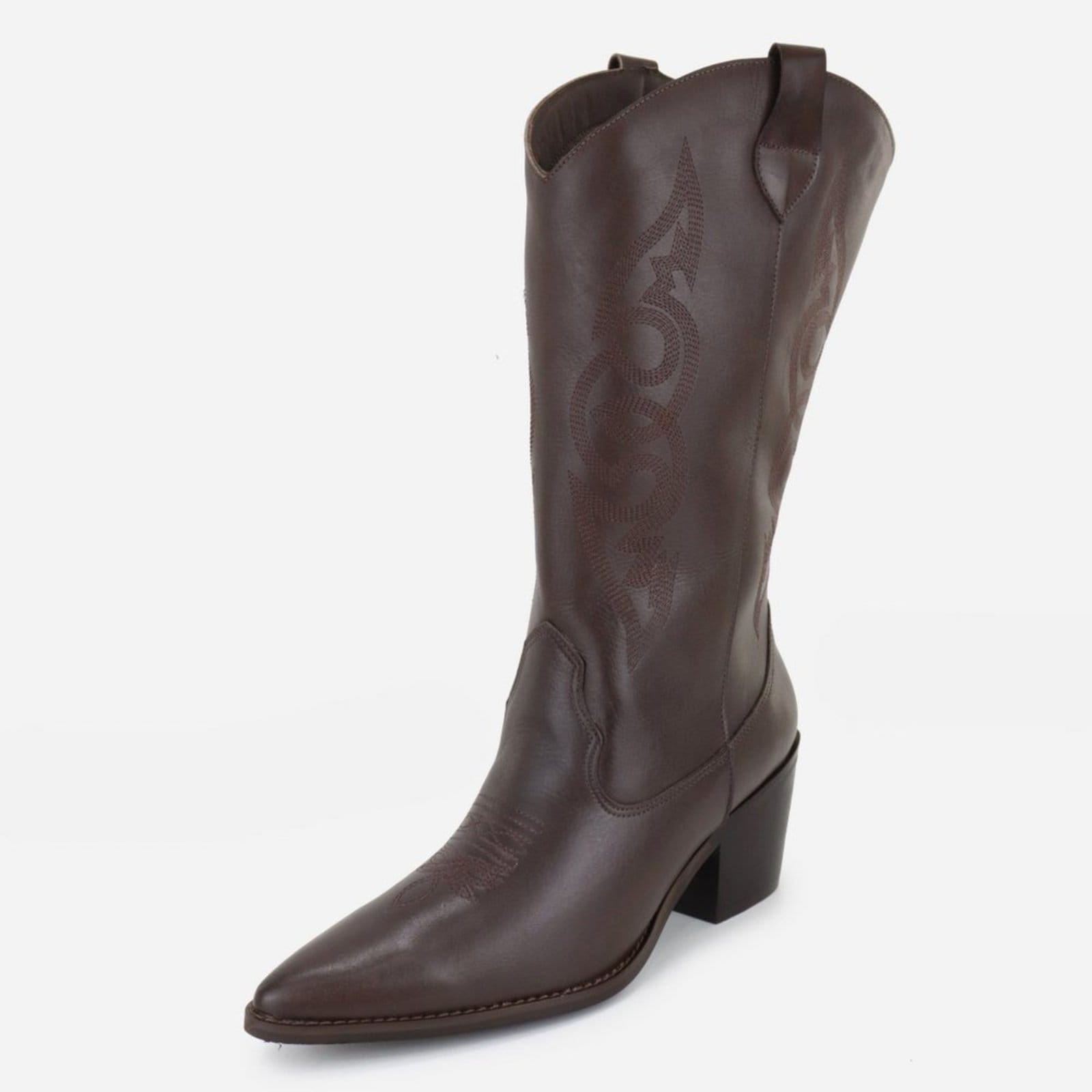 Bota Texana Country Em Couro Feminina Bico Fino Maria Paula Expresso