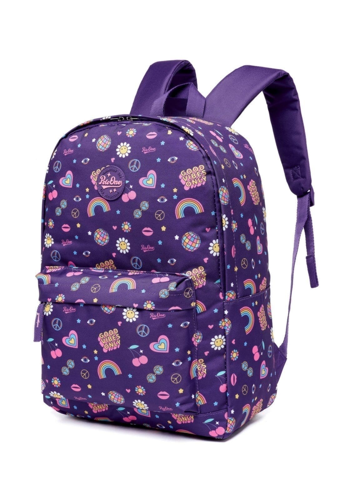 Vista 2 Mochila Polo One Casual Resistente Faculdade Trabalho Juvenil Polo One roxo