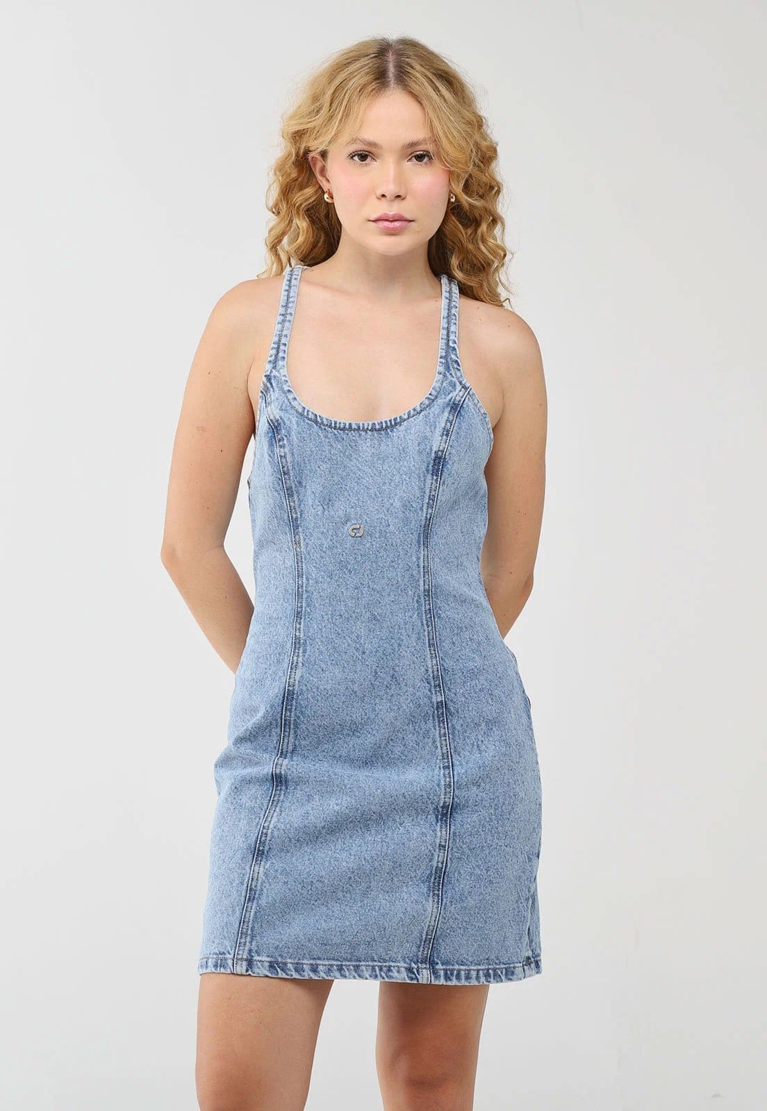 Vestido Feminino Colcci Jeans Lavagem Clara