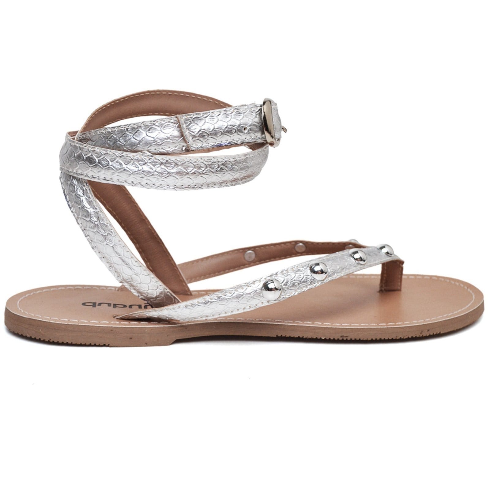 Vista 2 Rasteira Feminina Detalhes Em Metal DUBUY 2036FG DUBUY prata