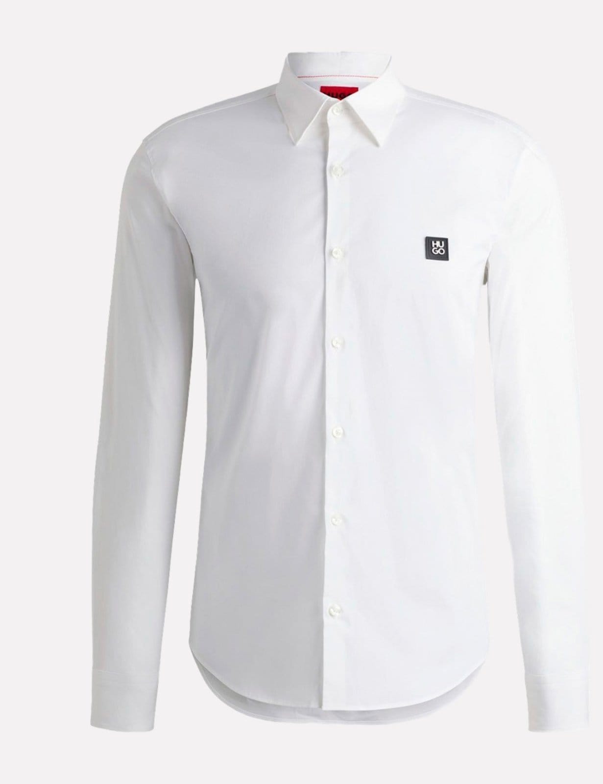 Camisa Hugo Boss Masculina Slim Fit Ermo Branca