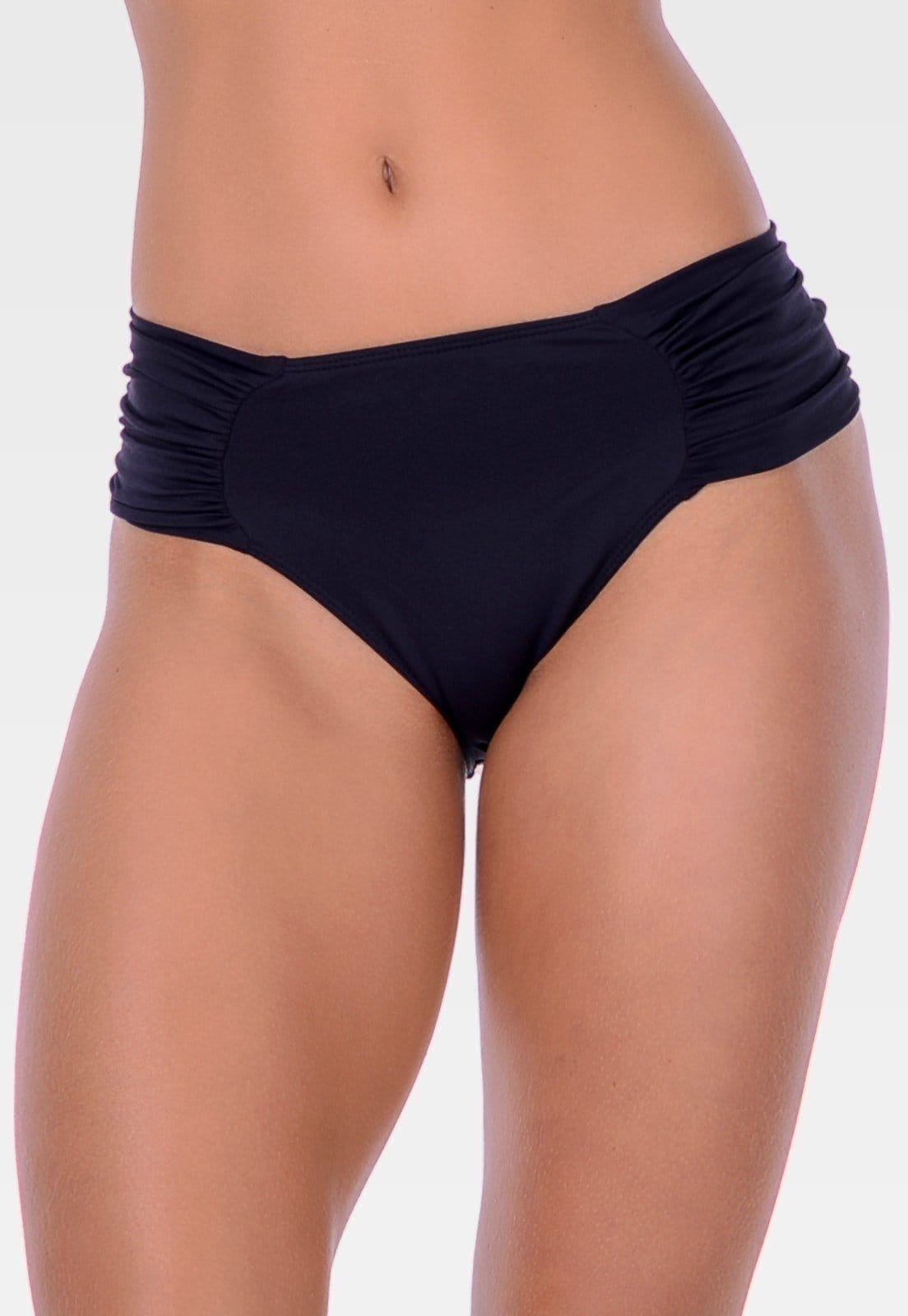 Vista principal Calcinha Summer Soul Cós Alto Com Lateral Franzida Preta Summer Soul preto