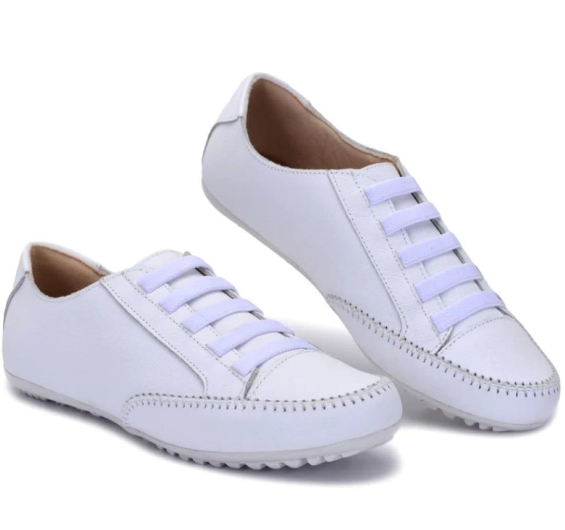 Vista 2 Tênis Mocatênis diRavena em Couro - Cod101 Coleção 2025 Sola Branca diRavena branco