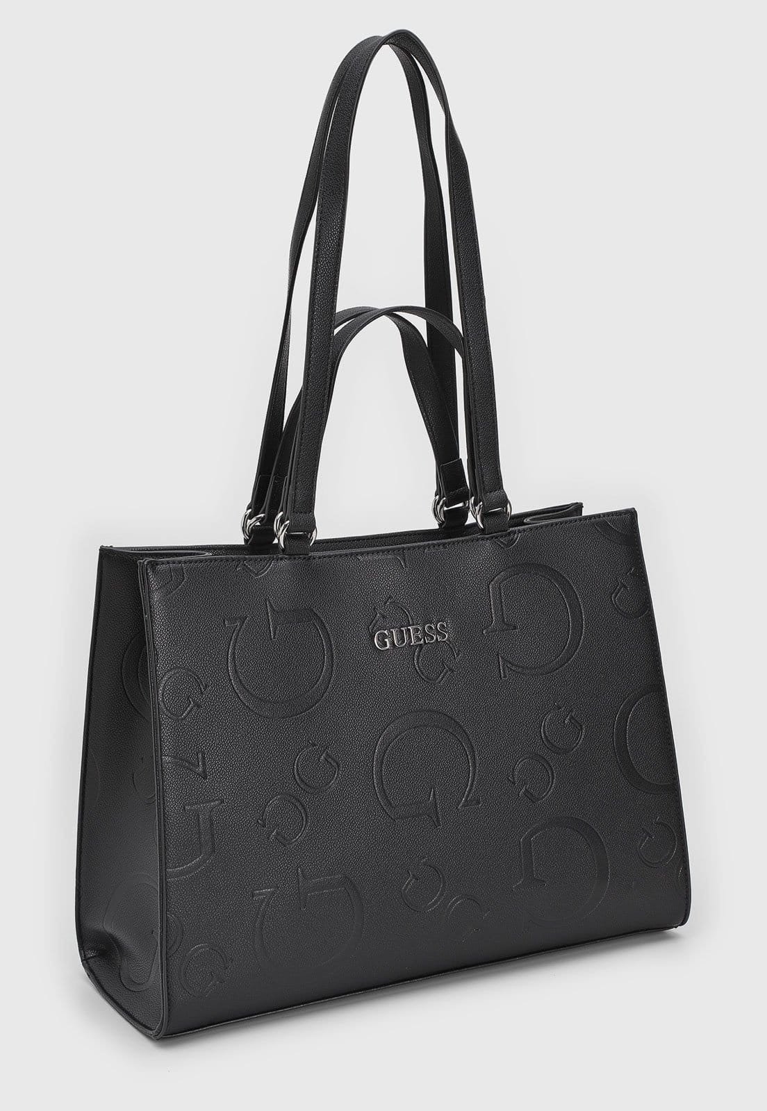 Vista 2 Bolsa Feminina Guess Grande Monograma Preta Guess preto