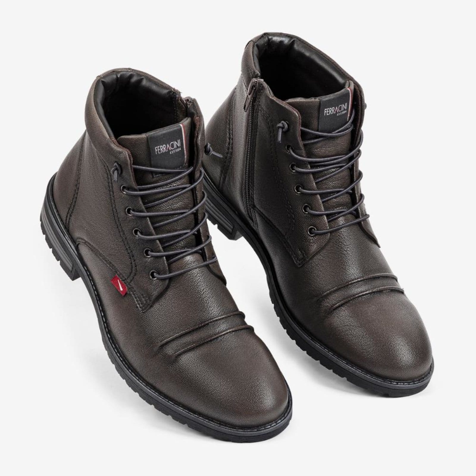 Vista 2 Bota Coturno Masculina Couro Legítimo Ferracini Casual Bagda 9622-665D FERRACINI marrom
