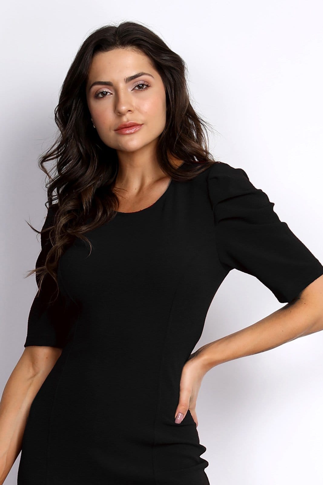 Vista principal Vestido PKS Social Curto Manga Bufante PKS GIRL preto