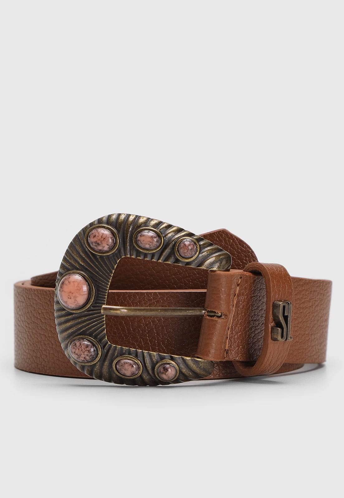 Cinto Feminino Santa Lolla Camurça Fivela Pedras