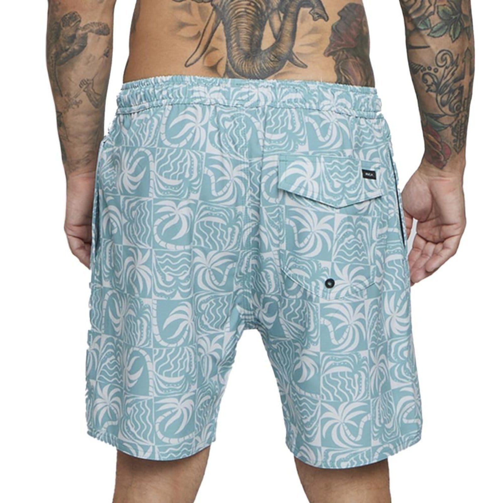 Vista 2 Bermuda RVCA Exotica Elastic 18" SM25 Masculina Multi Cores" RVCA azul