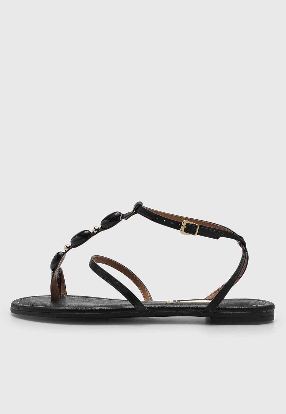 Rasteira Feminina Vizzano Com Pedraria Preta