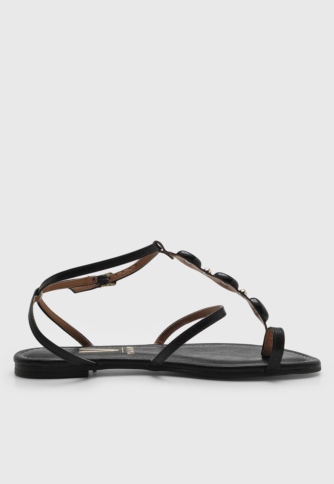 Vista 2 Rasteira Feminina Vizzano Com Pedraria Preta VIZZANO preto