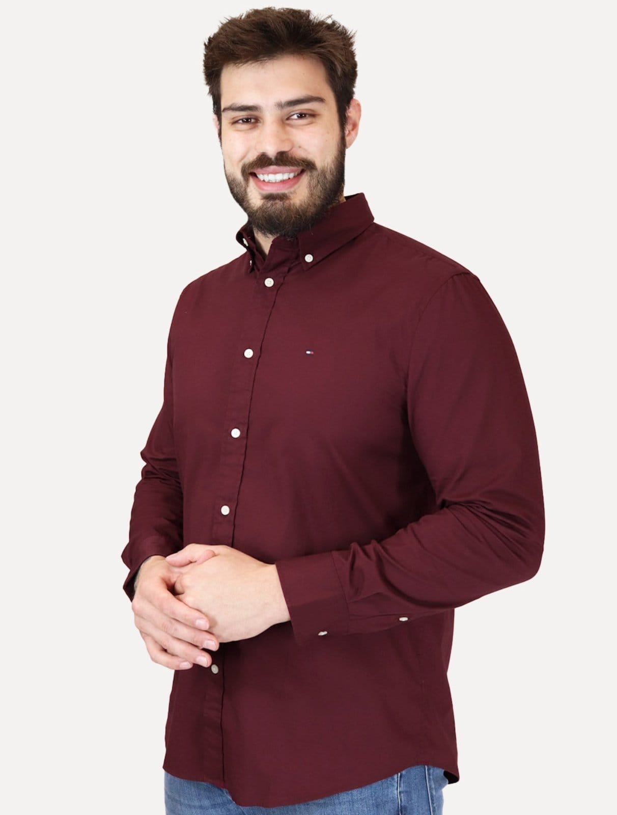 Camisa Tommy Hilfiger Masculina Regular THFlex Poplin