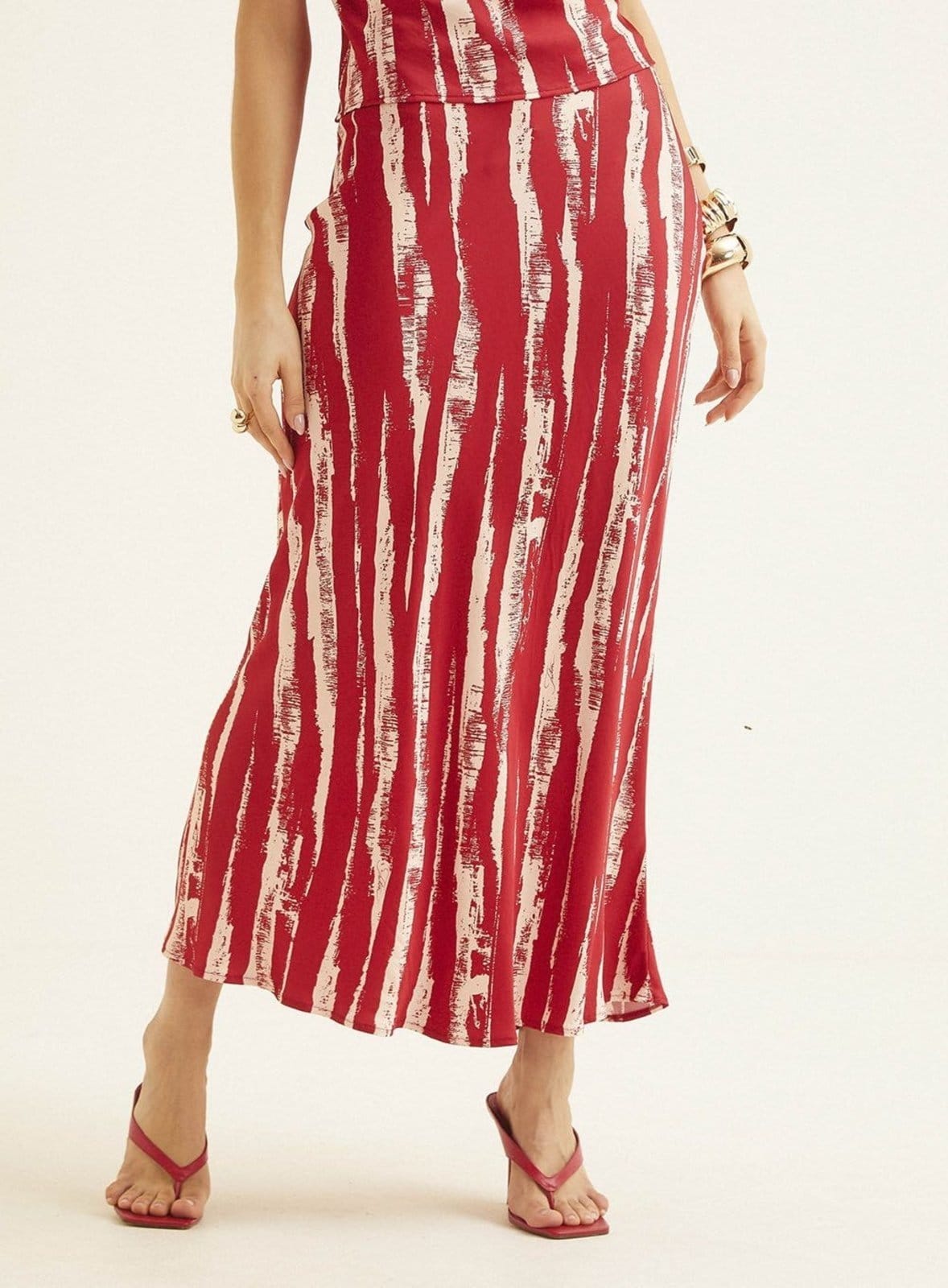 Saia Midi Estampada Triton Summer Lines