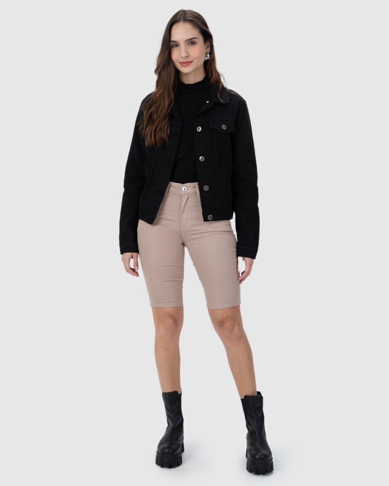 Bermuda Feminina Ciclista Em Sarja Com Elastano