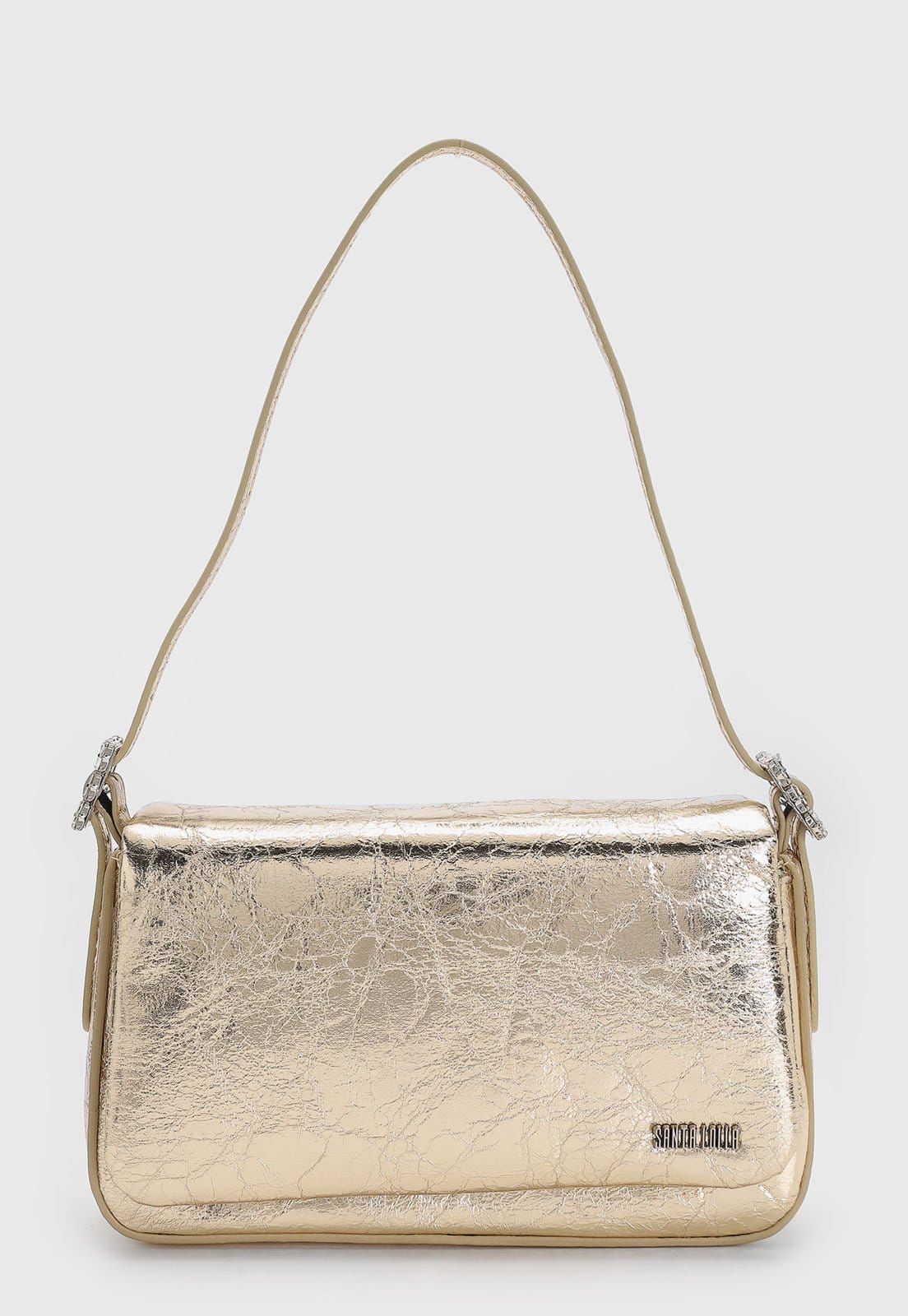Bolsa Feminina Santa Lolla Média Metalizada Dourada