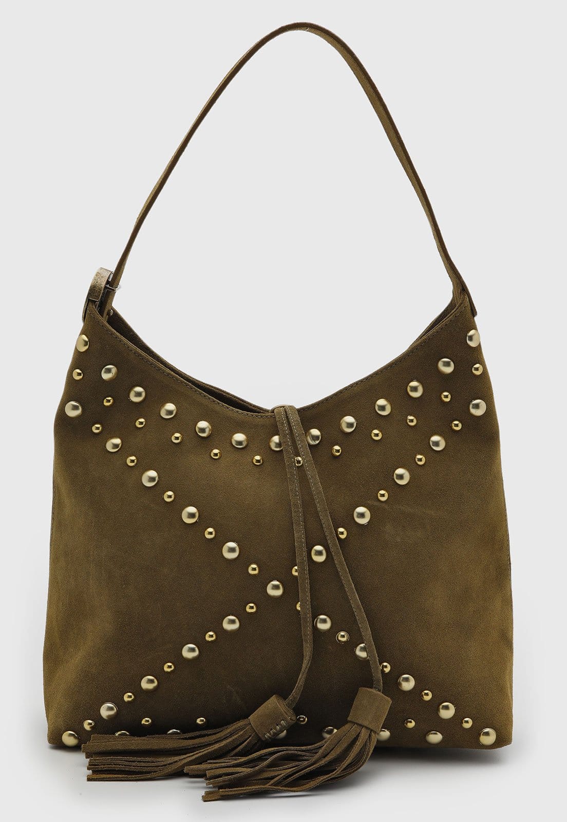 Bolsa Feminina Luiza Barcelos Média Franja Tachas