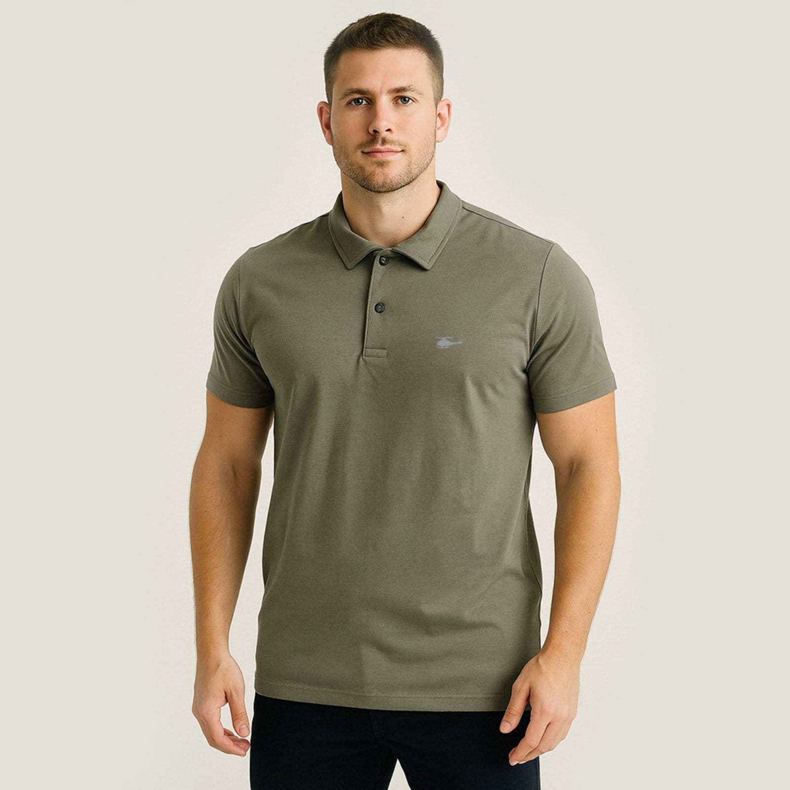 Camisa Polo Masculina Básica Sallo Premium Cimento Queimado