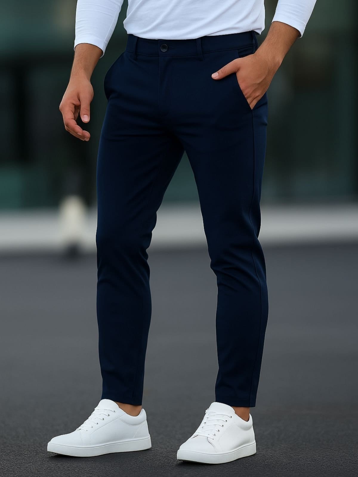Calça Sarja Casual Masculina CKF Wear Com Bolsos Marinho