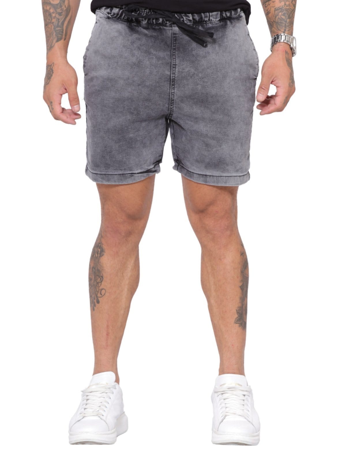 Short Bermuda Masculino Jeans Light com Elástico na Cintura com Elastano