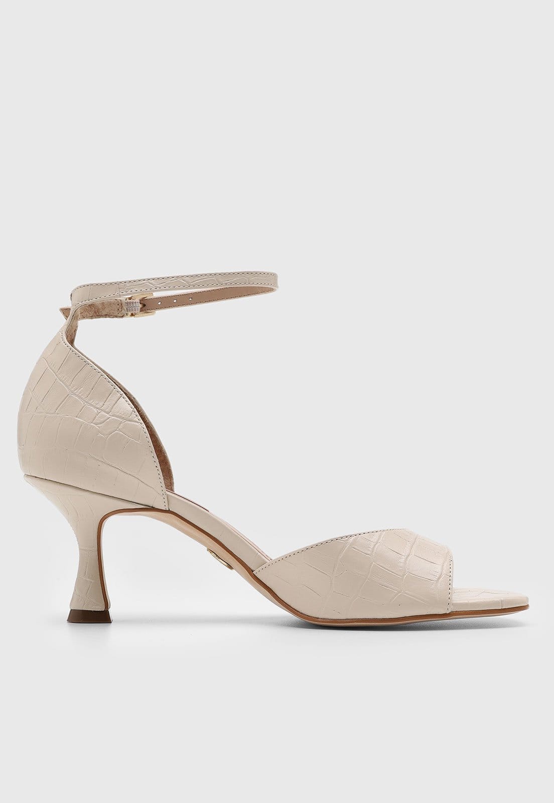 Vista 2 Sandália Feminina Jorge Bischoff Textura Croco Off-White Jorge Bischoff off-white white