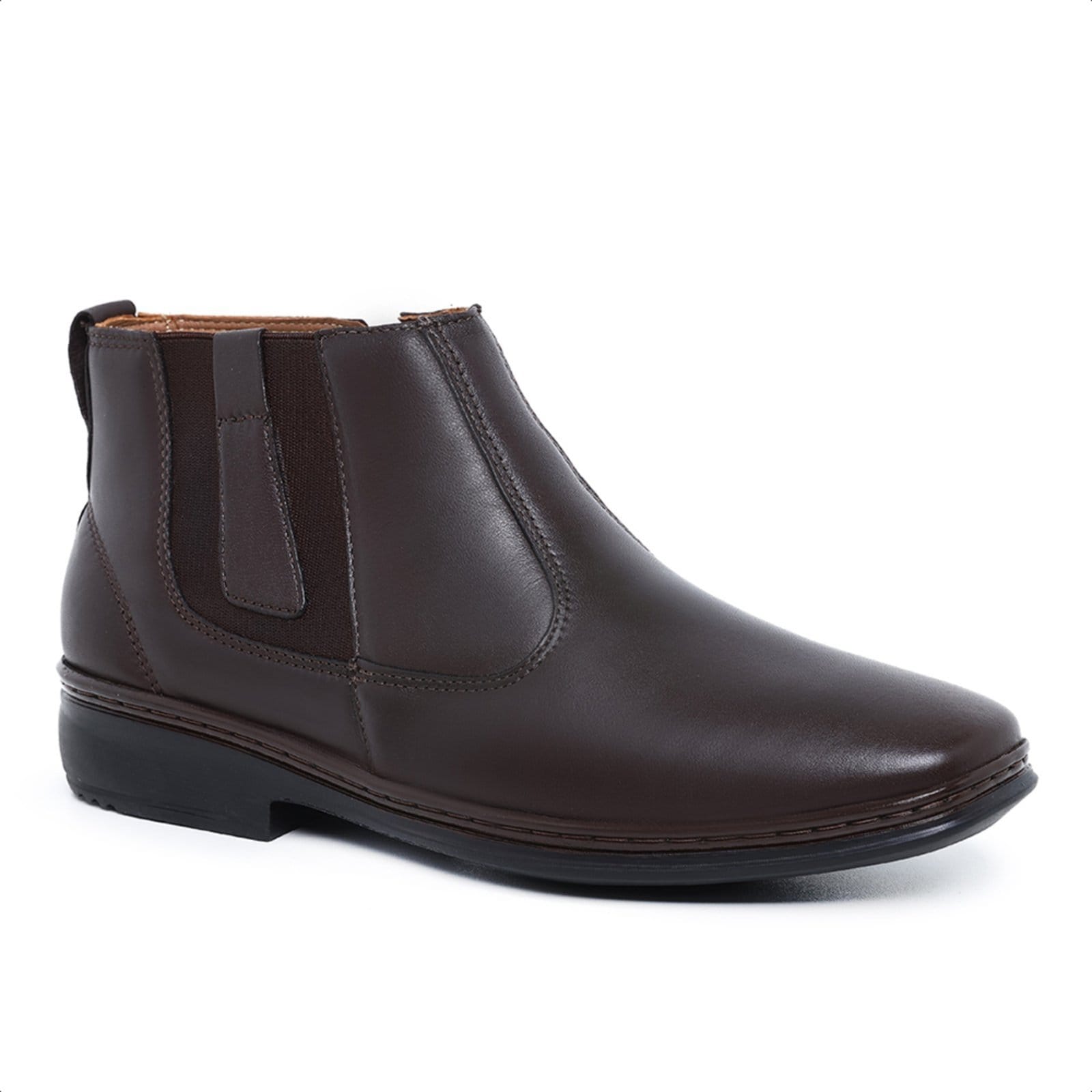 Vista principal Bota Conforto Social Masculina Malbork Couro L43106BM Malbork marrom