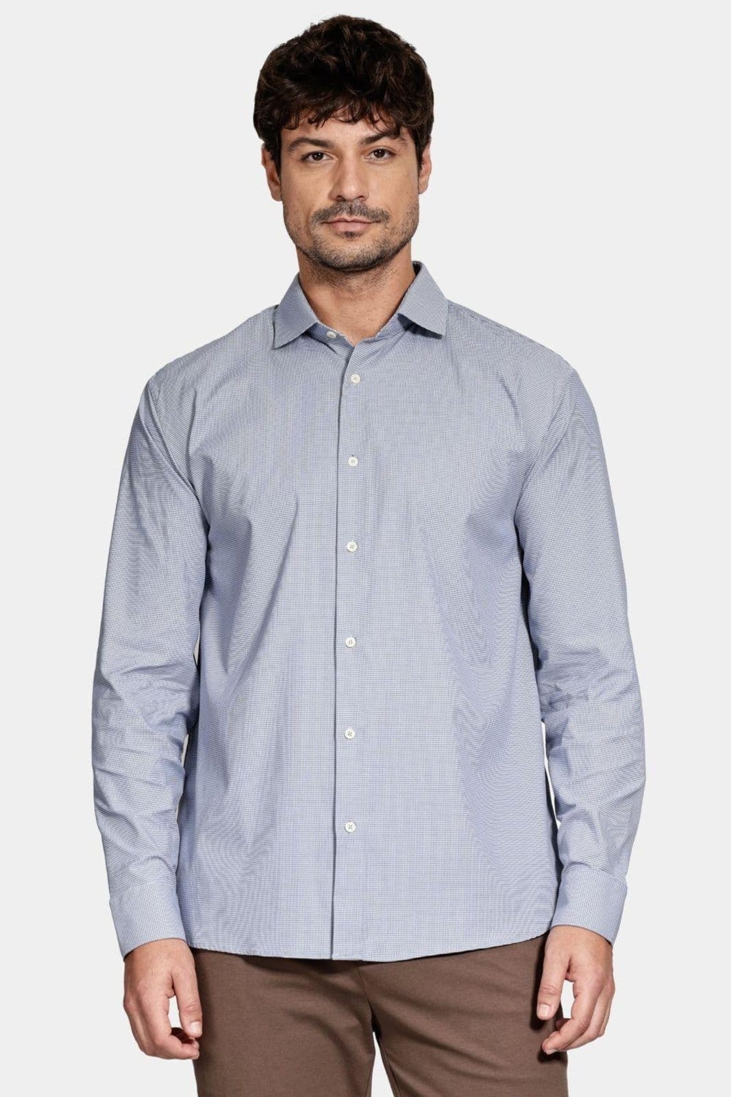 Vista 2 Camisa Aramis Regular Manga Longa Tech Flex Com Branco Aramis azul