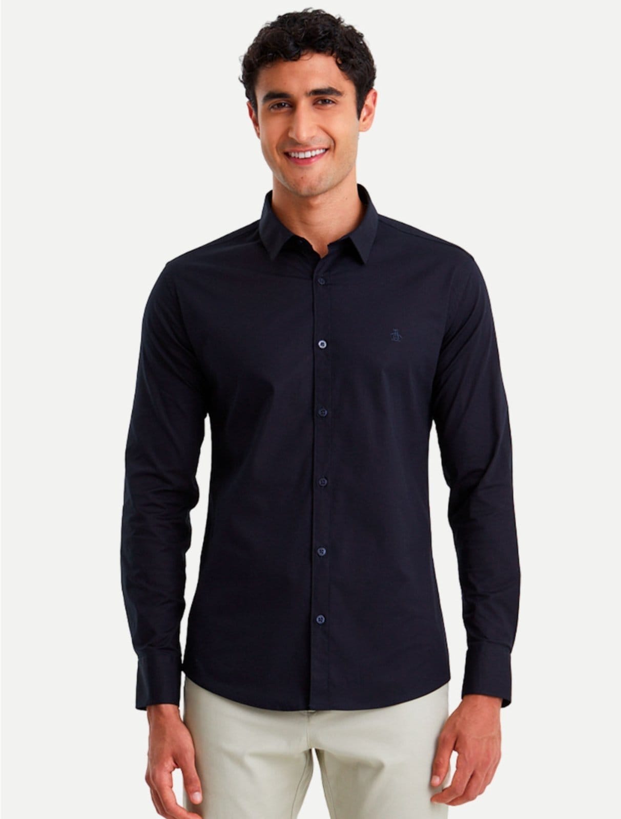 Camisa Original Penguin Social ML Slim BPWF0024 Marinho