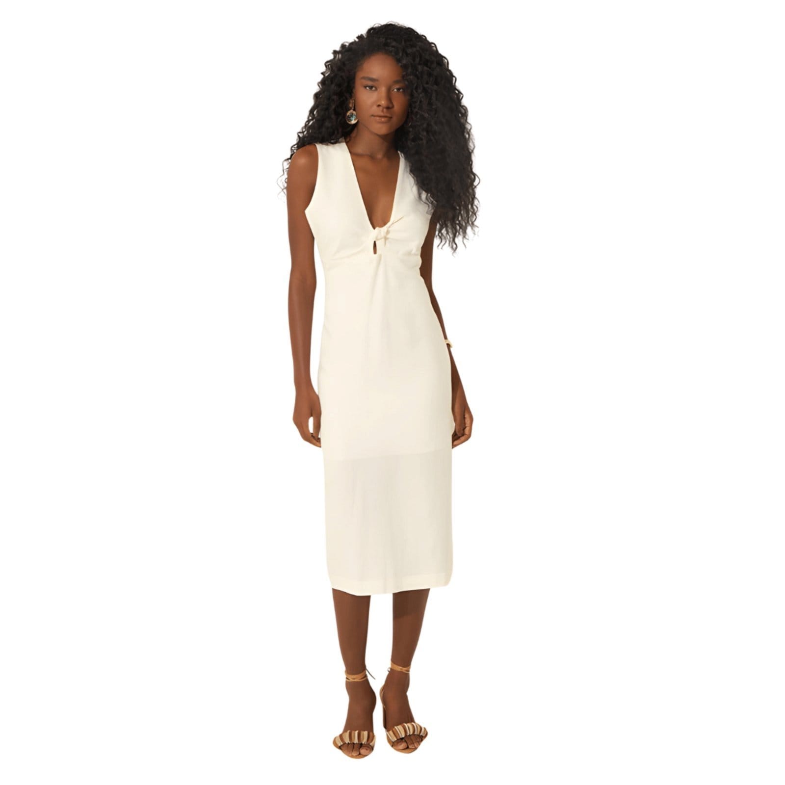 Vestido Midi Com Torção
