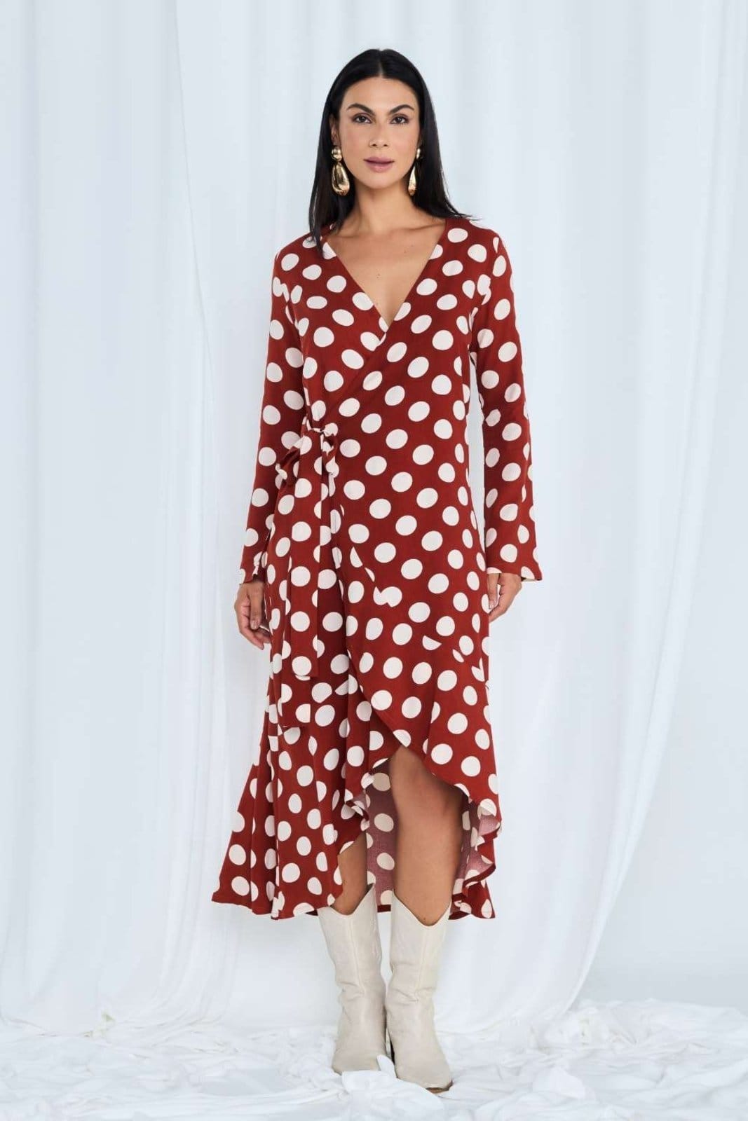 Vestido Vanibele Midi Poá