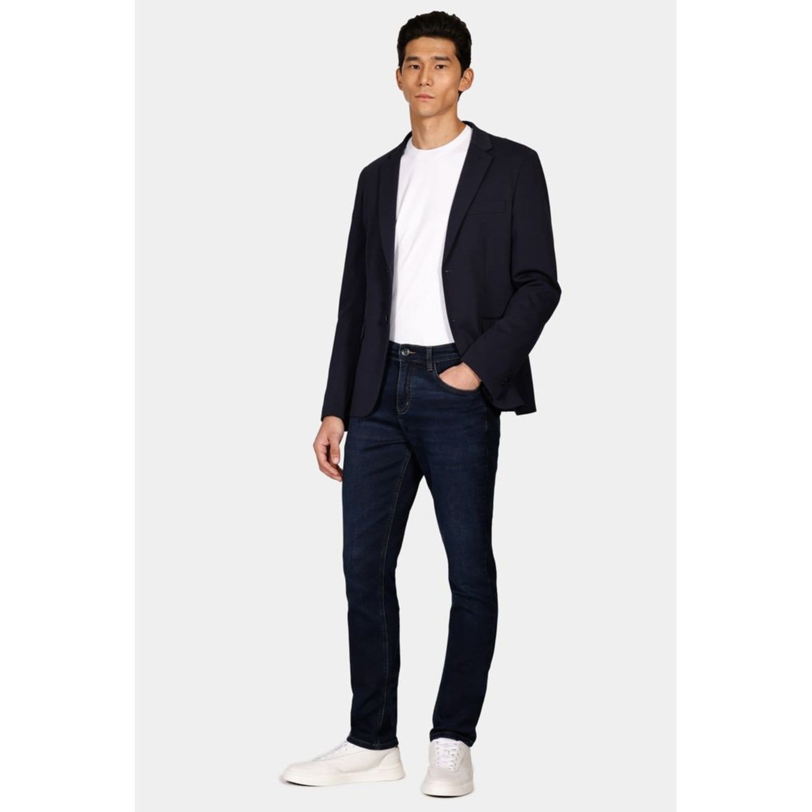 Vista 2 Calça Aramis Jeans Slim Especial Moletom Azul Escuro - 42 Aramis incolor azul