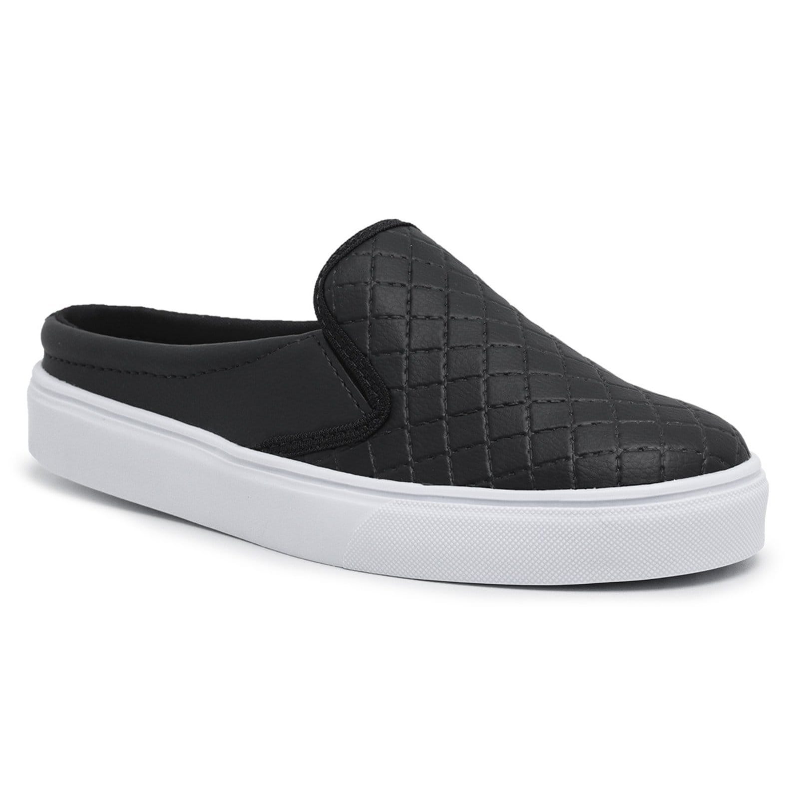 Mule Slip On Babuche Tênis Casual Feminino Solado Flat Emborrachado Confortável Prático Macio