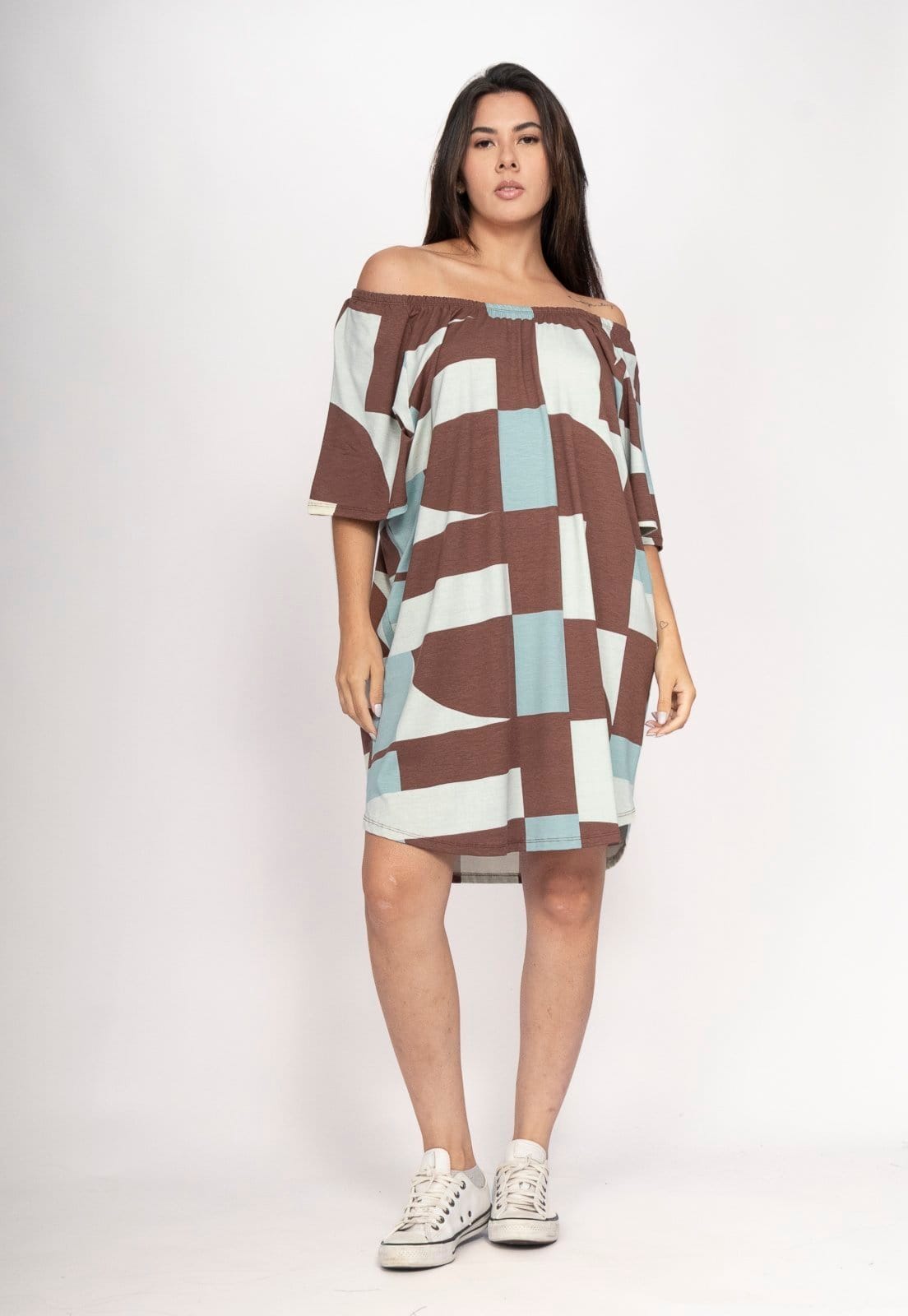 Vestido CabanaFree Curto Malha Ombro a Ombro Mullet Amplo Santa Rosa do Tocantins