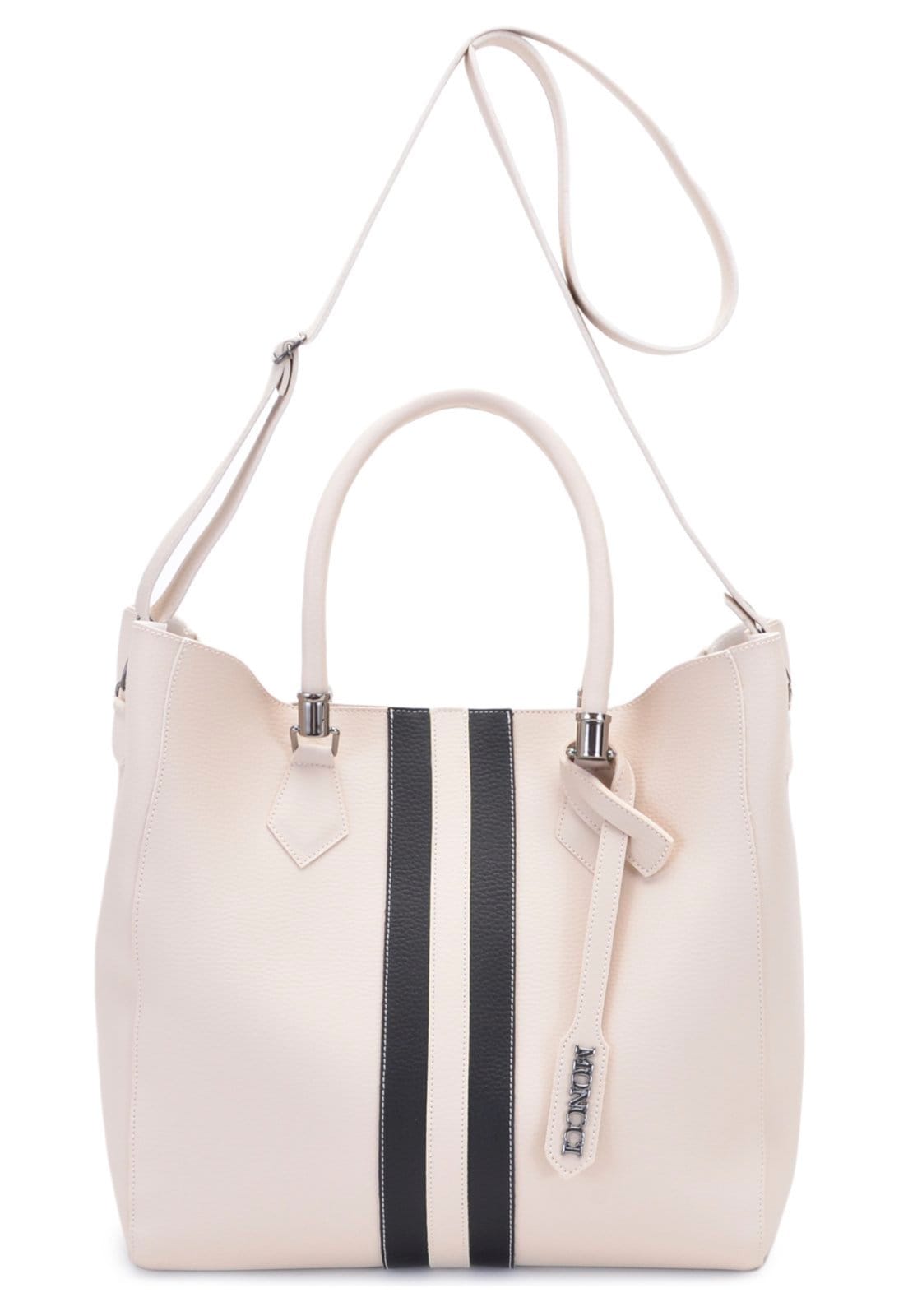 Vista 2 Bolsa Sacola Transversal Grande Moncci Marfim com MONCCI bege/branco/multicolorido/off-white/preto