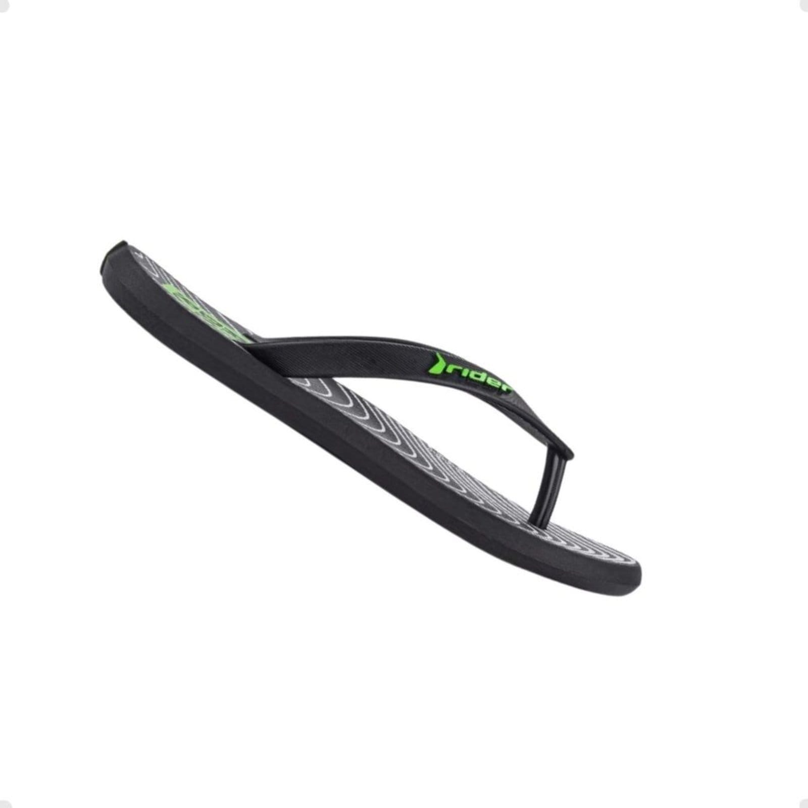 Vista 2 Chinelo Masculino Dedo Rider R1 Style Preto E Verde Rider preto verde