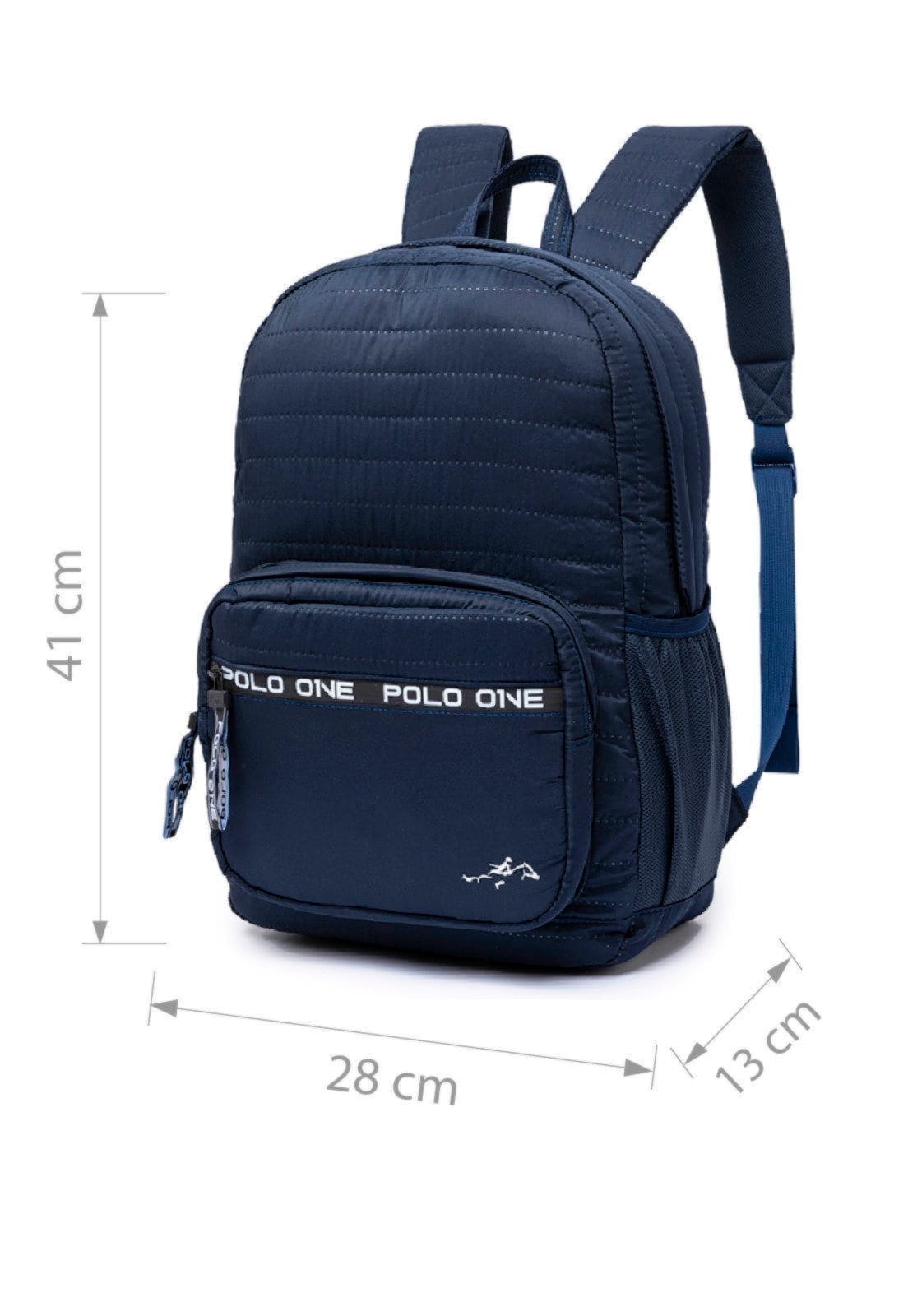Vista 2 Mochila De Costas Masculina Escolar Polo One Resistente Trabalho Faculdade Polo One azul