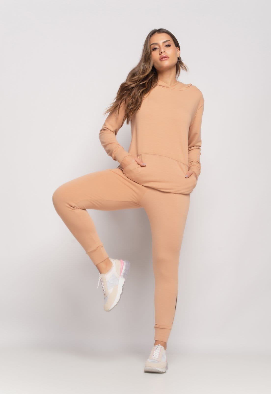 Conjunto Sport Com Casaco Capuz e Jogger Moletinho Salvatore