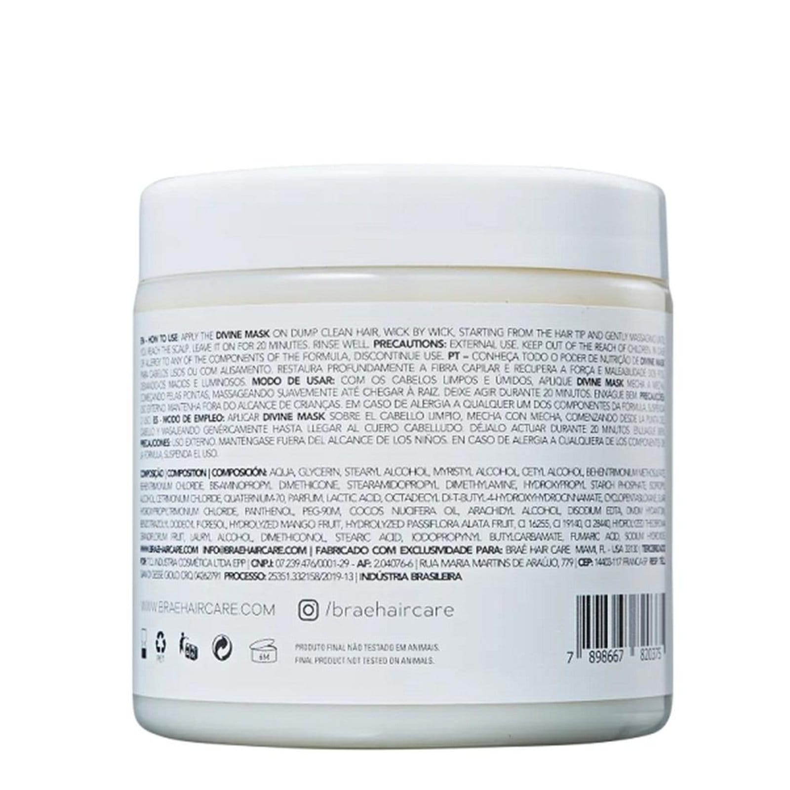 Vista 2 BRAÉ Divine - Máscara Capilar 500g BRAÉ multicolorido