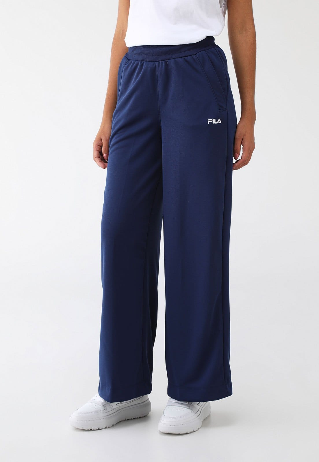 Calça de Moletom Fila Wide Leg One World Azul-Marinho